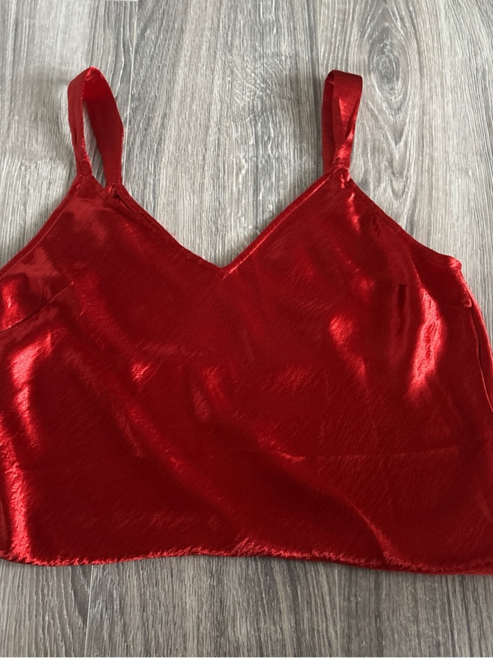 Express Red Satin V-Neck Cami